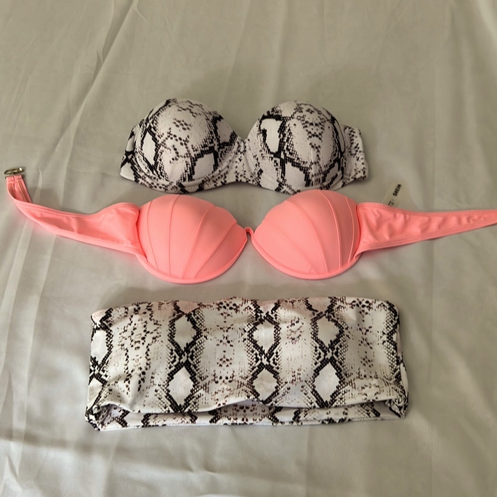 3 strapless bikini tops